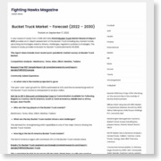 Bucket Truck Market – Forecast (2022 – 2030) – Fighting Hawks Magazine
