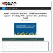 Acetic Anhydride Cas 108 24 7 Market Set to Witness Explosive Growth by 2029 | Eastman (USA), Celanese (USA) – Political Beef – Political Beef