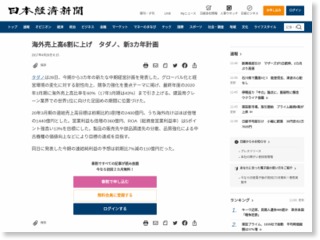 海外売上高６割に上げ タダノ、新３カ年計画 – 日本経済新聞