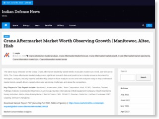 Crane Aftermarket Market Worth Observing Growth | Manitowoc, Altec, Hiab – Indian Defence News – Indian Defence News