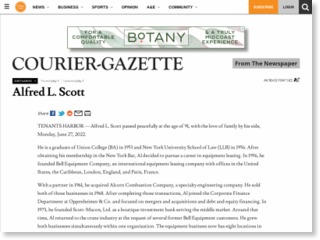 Alfred L. Scott – Knox County VillageSoup – Courier-Gazette & Camden Herald