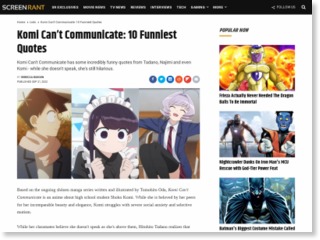 Komi Can’t Communicate: 10 Funniest Quotes – Screen Rant
