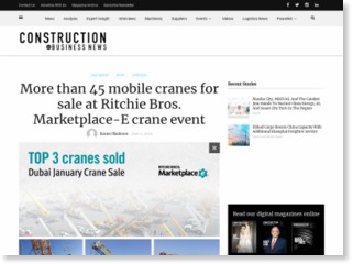 More than 45 mobile cranes for sale at Ritchie Bros. Marketplace-E crane event – Construction Business News