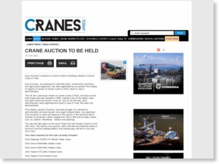 Crane auction to be held – Cranes Today