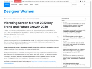 Vibrating Screen Market 2022 Key Trend and Future Growth 2030 – Designer Women – Designer Women
