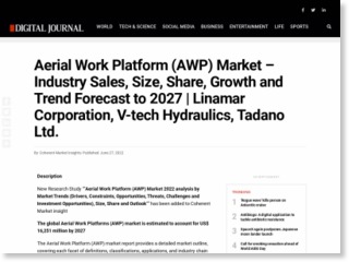 Aerial Work Platform (AWP) Market – Industry Sales, Size, Share, Growth and Trend Forecast to 2027 | Linamar Corporation, V-tech Hydraulics, Tadano Ltd. – Digital Journal