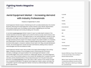 Aerial Equipment Market – increasing demand with Industry Professionals – Fighting Hawks Magazine