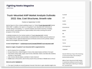 Truck-Mounted AWP Market Analysis Outlooks 2022: Size, Cost Structures, Growth rate – Fighting Hawks Magazine
