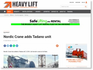 ​Nordic Crane adds Tadano unit | News – HeavyLift & Project Forwarding International