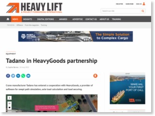 Tadano in HeavyGoods partnership | News – HeavyLift & Project Forwarding International