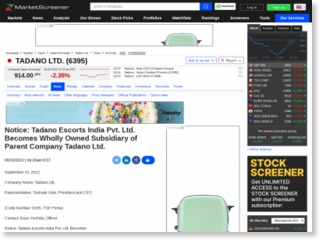 Notice: Tadano Escorts India Pvt. Ltd. Becomes Wholly Owned Subsidiary of Parent Company Tadano Ltd. – Marketscreener.com