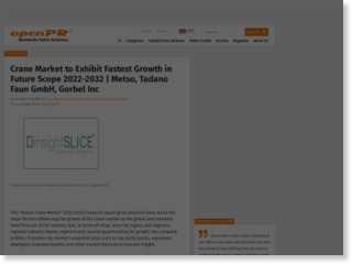 Crane Market to Exhibit Fastest Growth in Future Scope 2022-2032 | Metso, Tadano Faun GmbH, Gorbel Inc – openPR